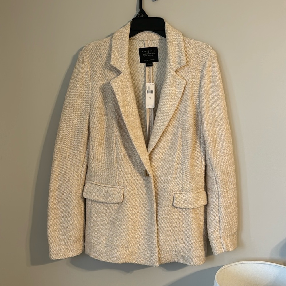 NWT BLUSH ANTHROPOLOGIE KNIT BLAZER